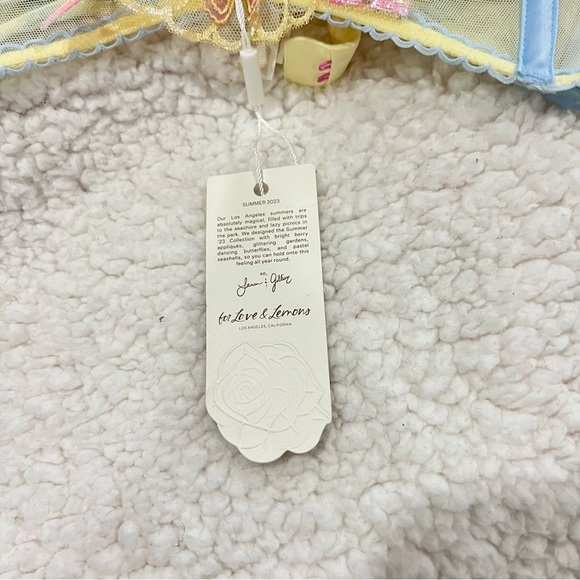 For Love & Lemons Pastel Papillon Longline Bra Size 34DD NWT - Picture 7 of 7